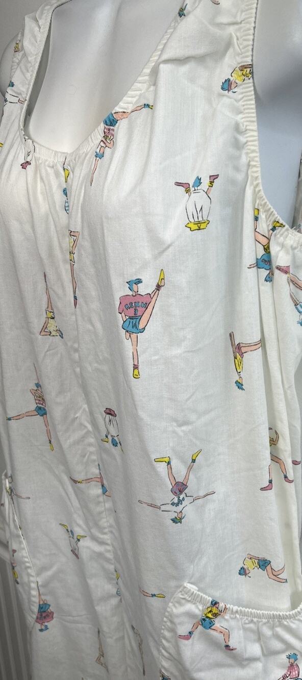 Avon All Over Print (Women Exercising) One Piece Jumpsuit Romper M 80’s Vintage